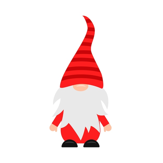 Valentines Day or Christmas gnome isolated on white Scandinavian Nordic dwarf Cute cartoon character Vector template for poster greeting card banner t shirt etc