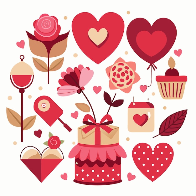 Vector valentines day clipart set