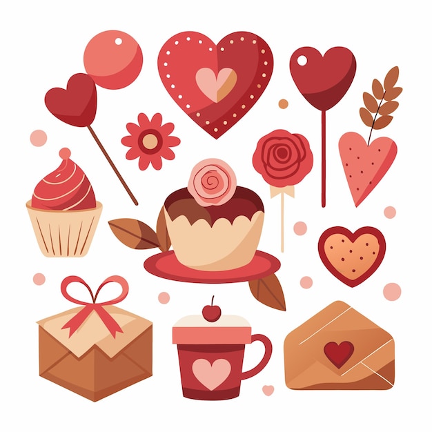 Vector valentines day clipart set