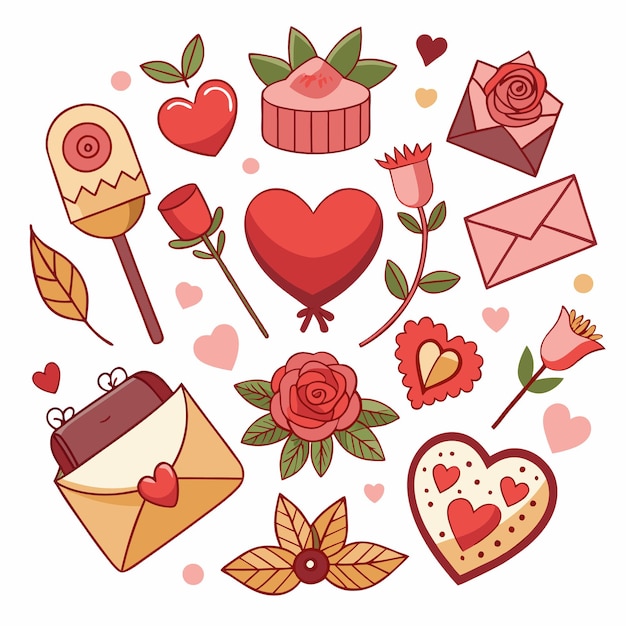 Vector valentines day clipart set