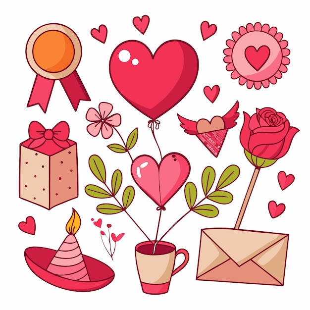 Vector valentines day clipart set