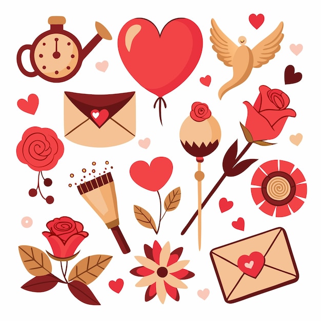 Vector valentines day clipart set