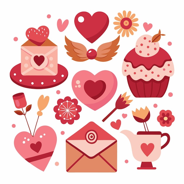 Vector valentines day clipart set