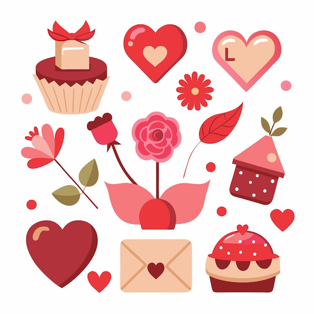 Vector valentines day clipart set