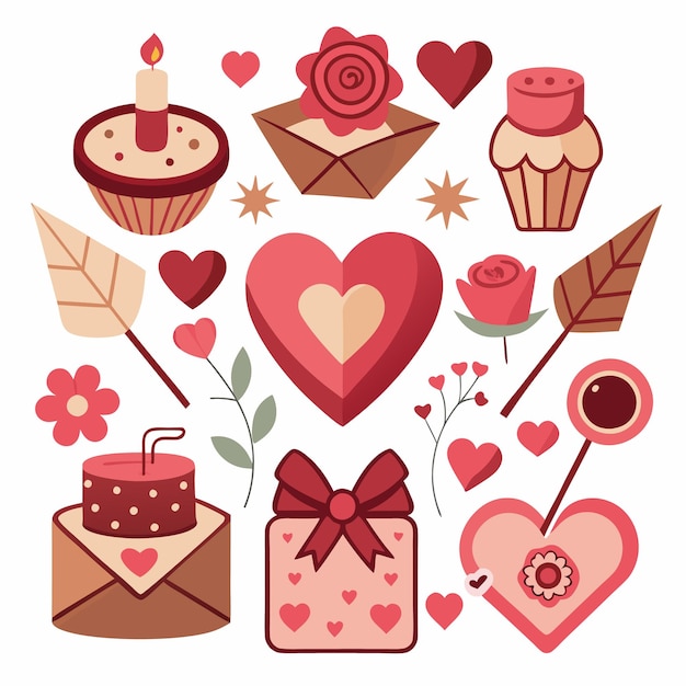 Vector valentines day clipart set