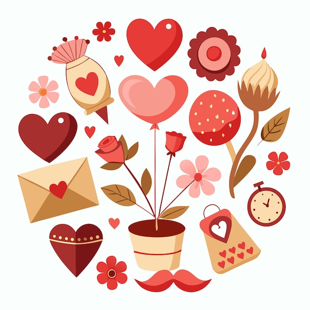 Vector valentines day clipart set