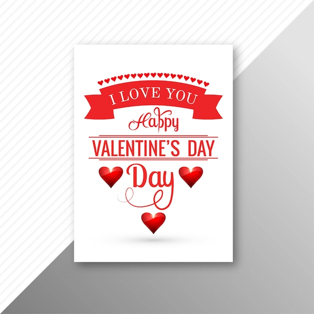 Valentines day colorful hearts card brochure design