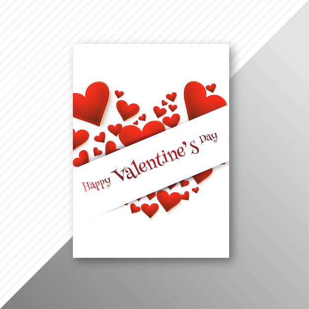 Valentines day colorful hearts card creative template design