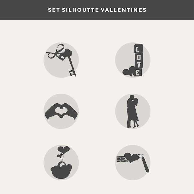 Valentines day concept silhouette vector illustration