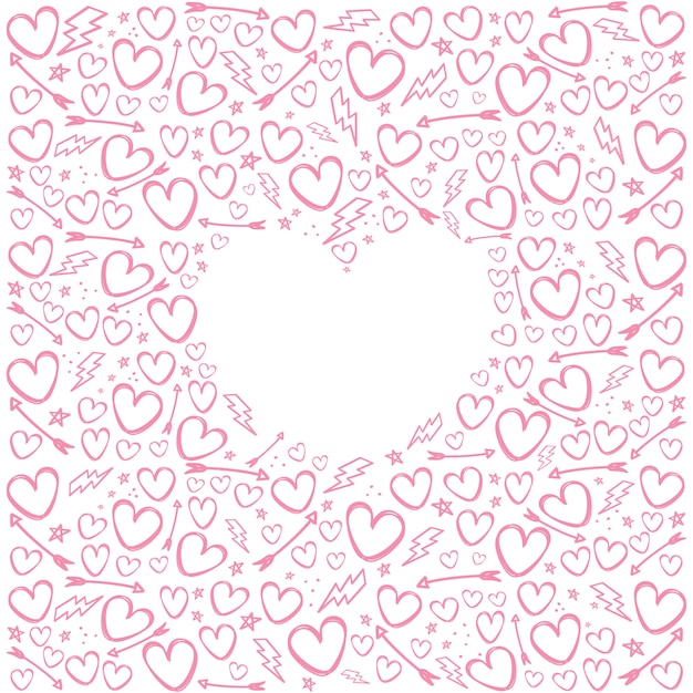 Valentines day doodle sketch art vector