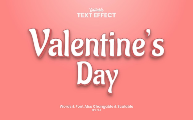 Valentines Day an editable 3d text effect