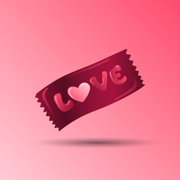 valentines day element Gradient Love ticket Vector illustration