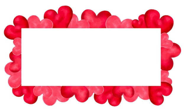 Valentines Day frame with place for textRectangular template made of hearts