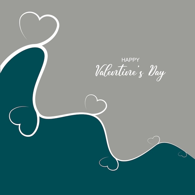 Valentines Day Green Background With Heart Branch