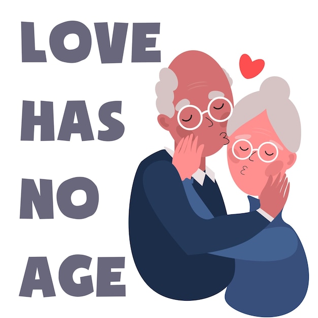 Valentines Day greeting card Love has no age