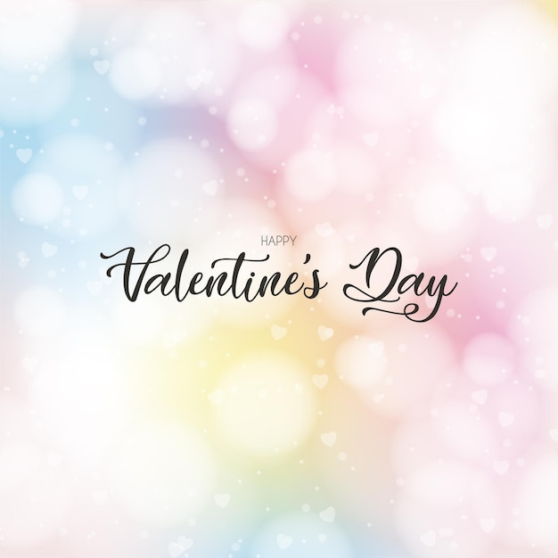 Valentines Day greeting rainbow bokeh background Vector illustration