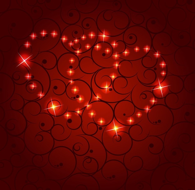 Valentines day heart backgroung, vector illustration