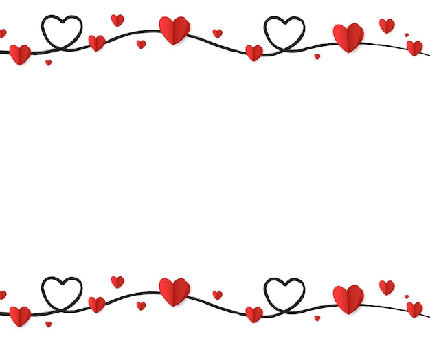 Vector valentines day hearts border