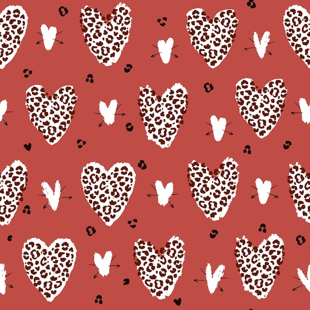 Vector valentines day hearts vector seamless pattern