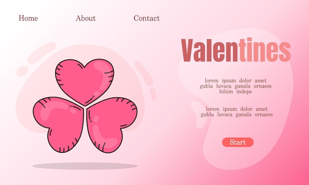 valentines day illustration design for web landing background sticker resources vector