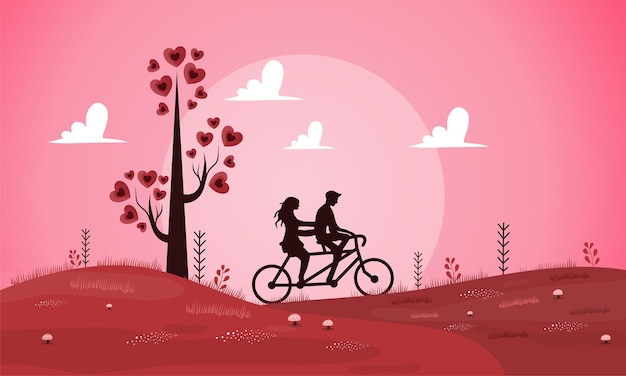 valentines day illustration vector background design for romantic couple in valentines day