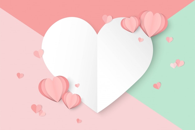 Valentines day pink  background with heart shape