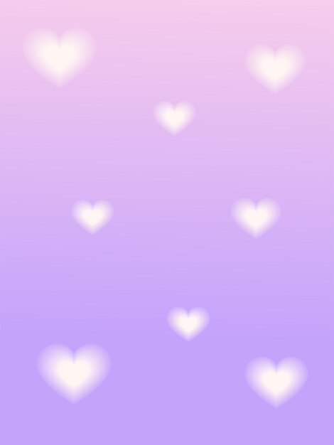 Vector valentines day poster vertical gradient banner with blurred hearts vector