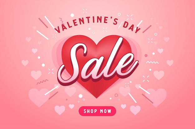 Valentines day sale background with Heart Shaped.