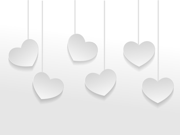 Valentines day sale background with paper white heart