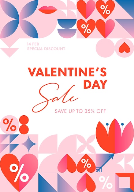 Valentines Day sale banner template