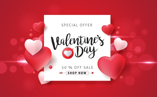 Valentines day sale banner template