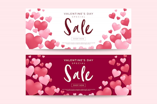 Vector valentines day sale banner template.