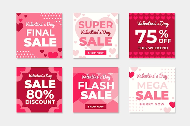 Valentines day sale instagram post collection