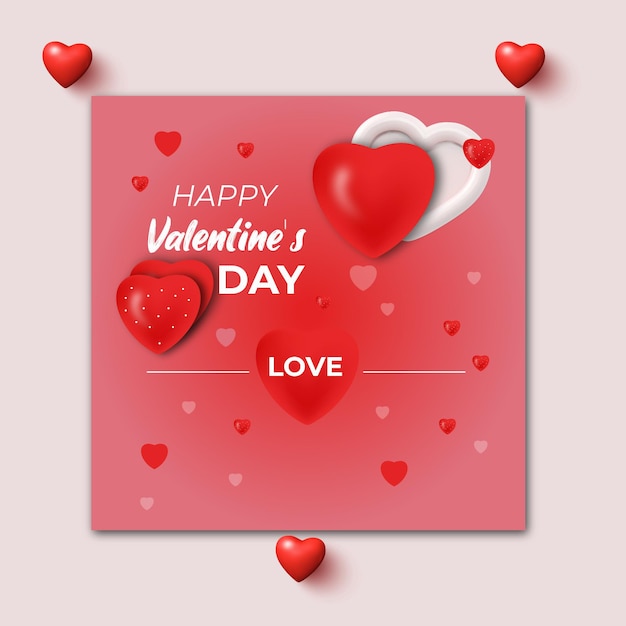 Valentines day sales Social media banner template