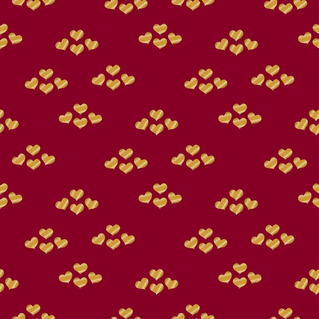 Valentines day seamless pattern with gold glitter hearts 2