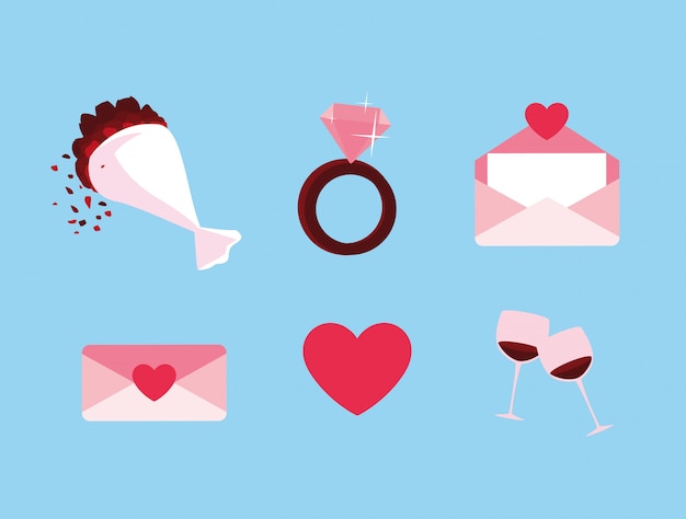 Valentines day set icons