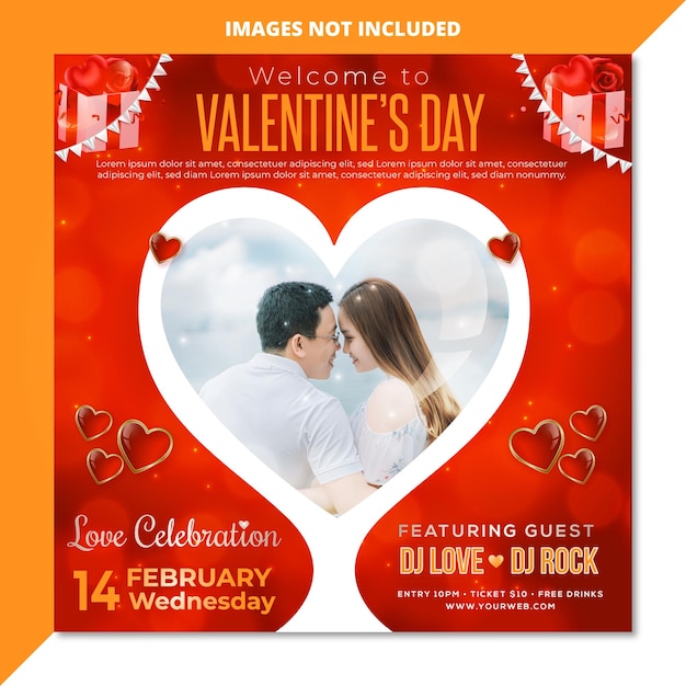 Valentines day social media or instagram post template