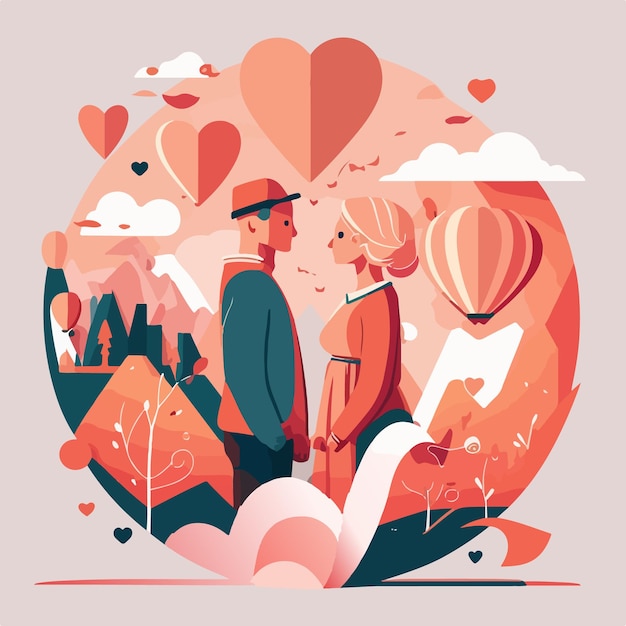 Valentines day special flat vector illustration