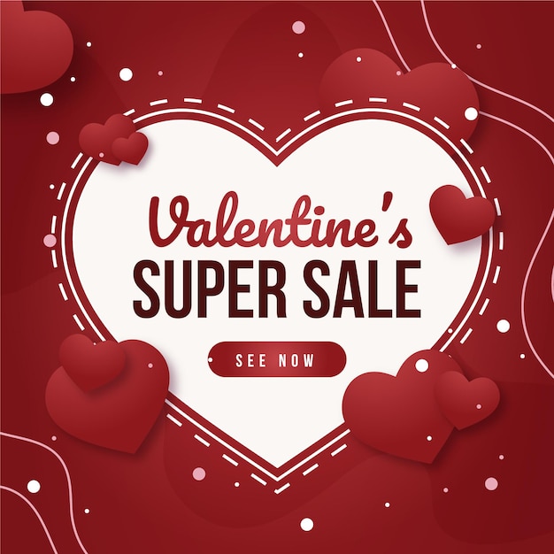 Valentines day super sale Flat design