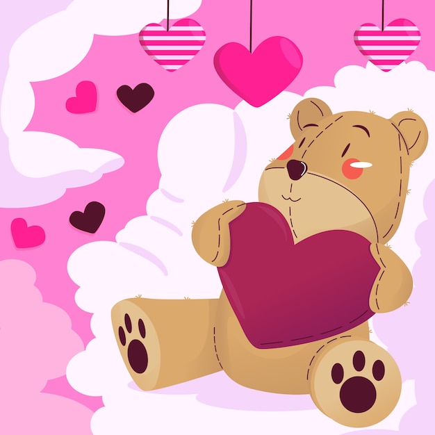 valentines day teddy bear illustration