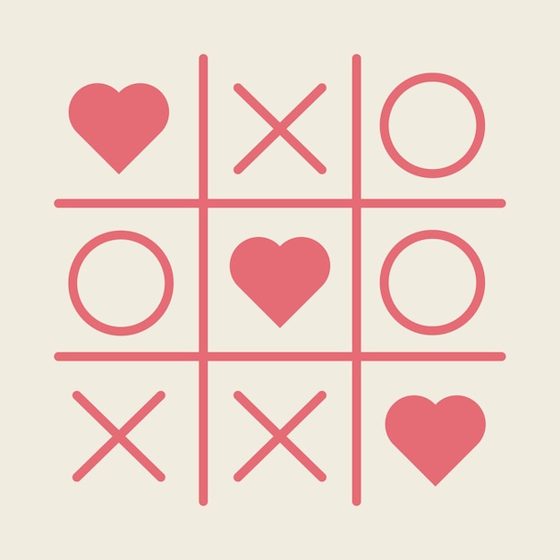 Valentines day tic tac toe game