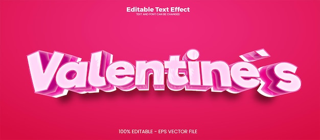 Valentines Editable text effect 3d text effect template