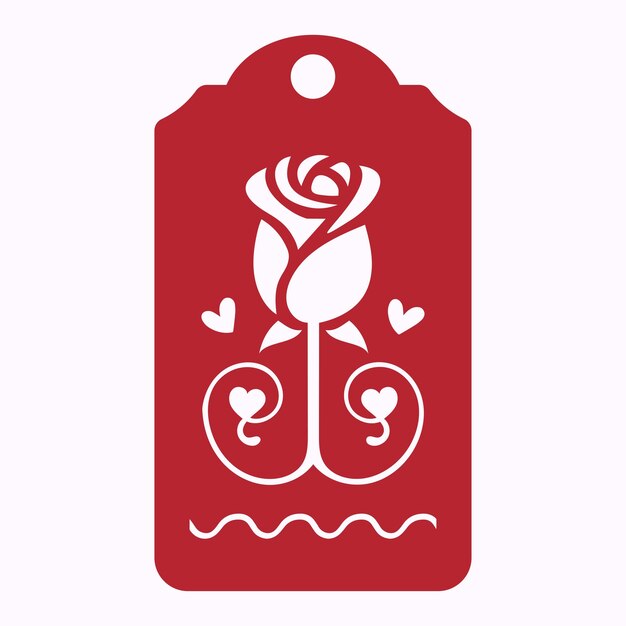 Valentines Gift tag SVG laser cut Vector