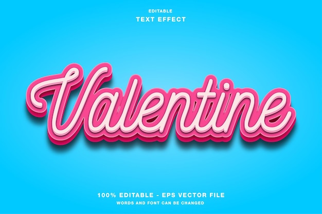 Valentines Pink 3D Editable Text Effect