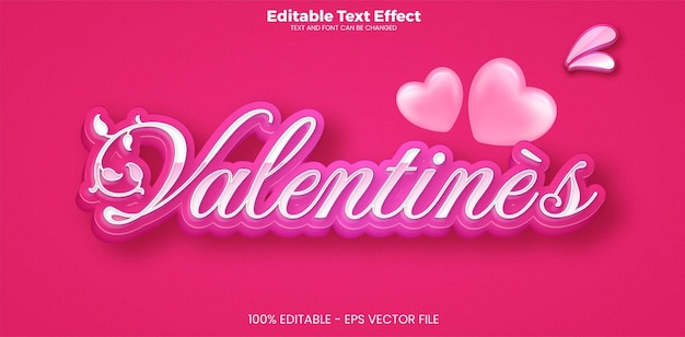 Valentines text effect in modern trend style