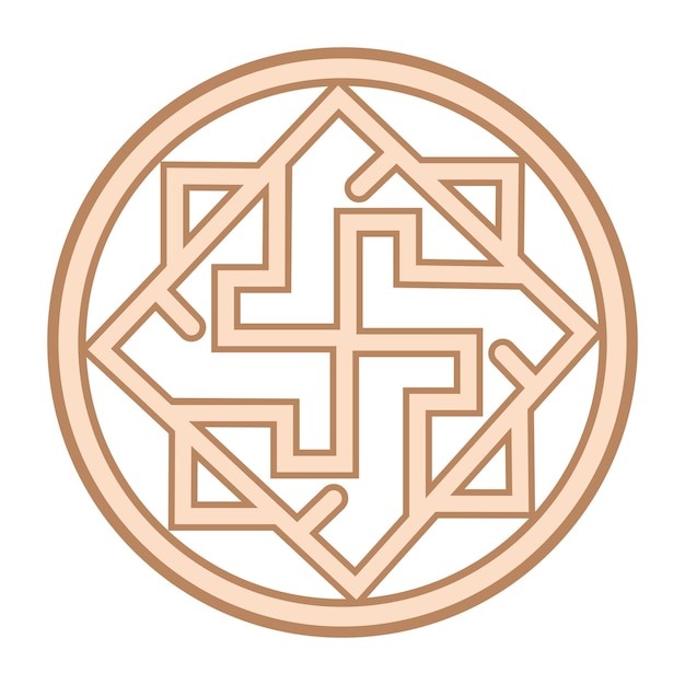 Valkyrie an ancient Slavic symbol decorated with Scandinavian patterns Beige fashion design