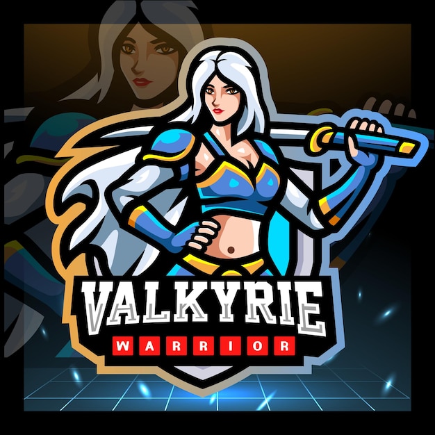 Valkyrie mascot esport logo design