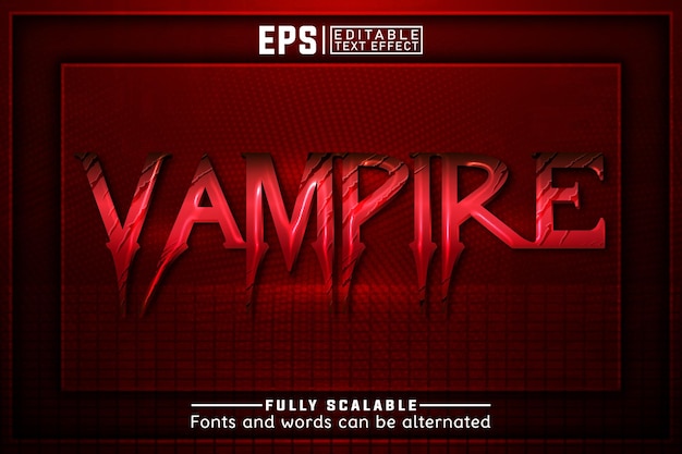 Vector vampire 3d editable text effect