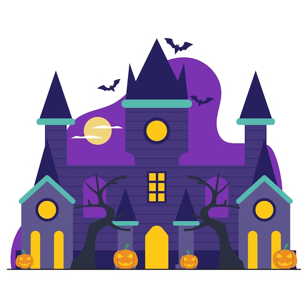 Vampire Castle Flat illustration