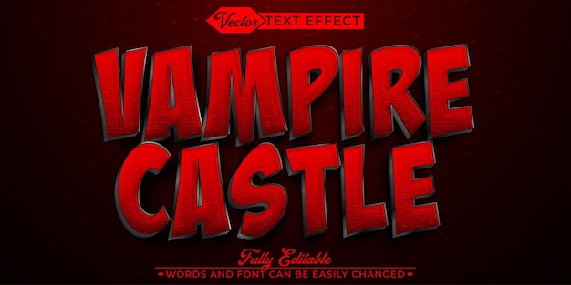 Vector vampire castle red vector editable text effect template